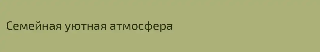 Семейная уютная атмосфера 